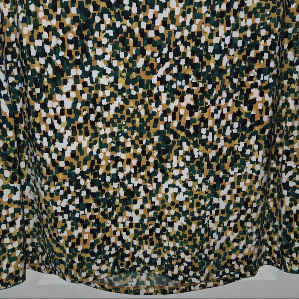 Kasper Green Gold Multi Print Stretch Sleeveless Blouse Tank Top - Picture 9 of 9
